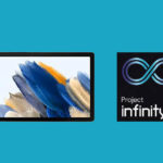 Imagen que dice project infinity X y tiene su logo con una tablate al lado izquiero