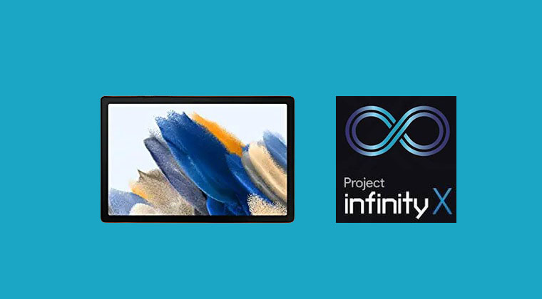 Imagen que dice project infinity X y tiene su logo con una tablate al lado izquiero